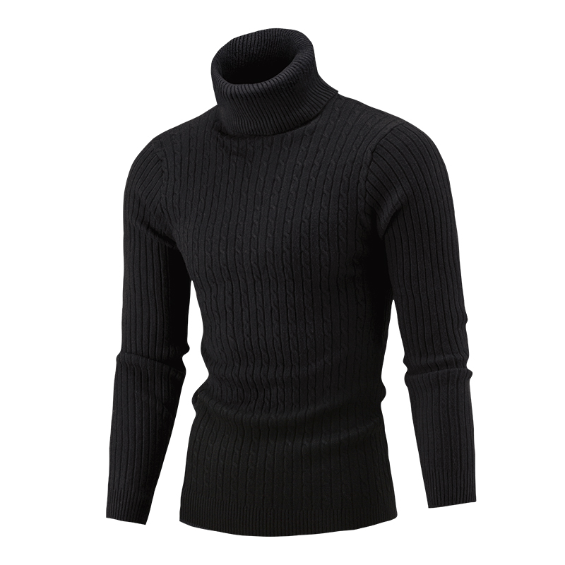 Knitted Men'S Sweater High Collar