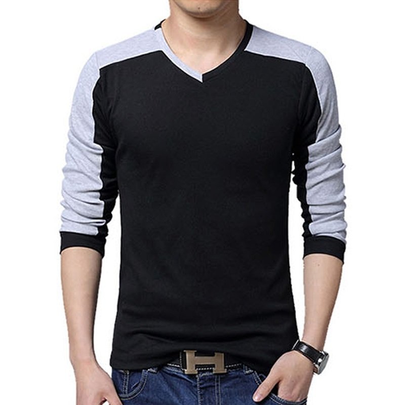 Men's Casual Cotton T-shirt V-Neck