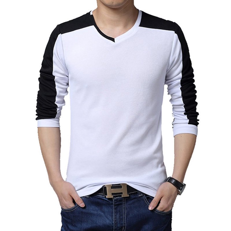 Men's Casual Cotton T-shirt V-Neck