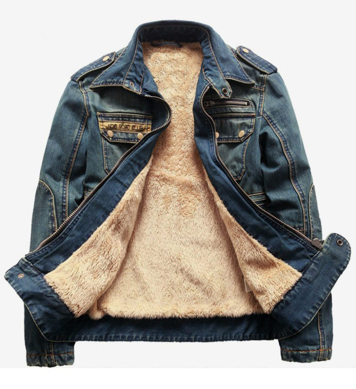 Men'S Denim Jacket With Fur "ELEGANT MAN" STORE