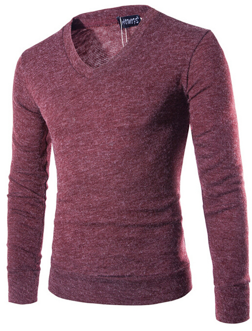 Slim Men'S Sweater With V-Neck