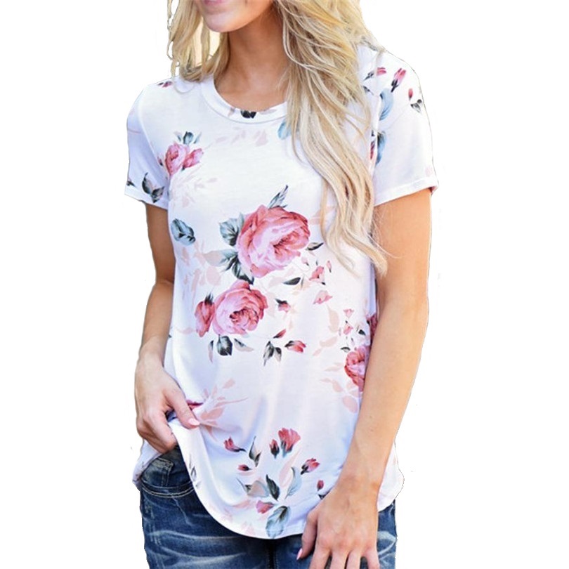Women'S TShirt Flower Printed