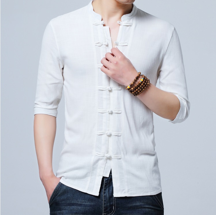 Mens shirt in retro style of cotton