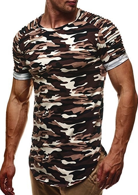 T-Shirt Camouflage Hip-Hop O-Neck Streetwear