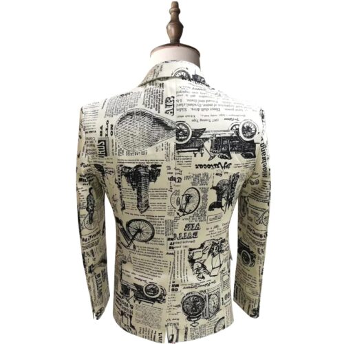 Blazer Newspaper Print Party