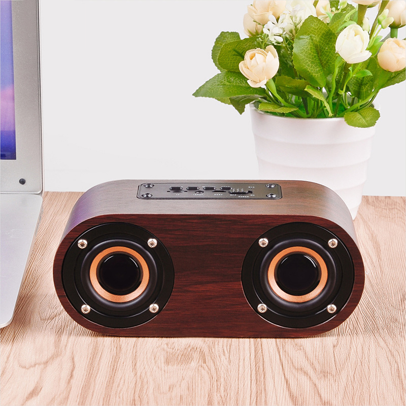 Speaker HIFI Wooden Bluetooth AUX Input TF Card Playback Wireless