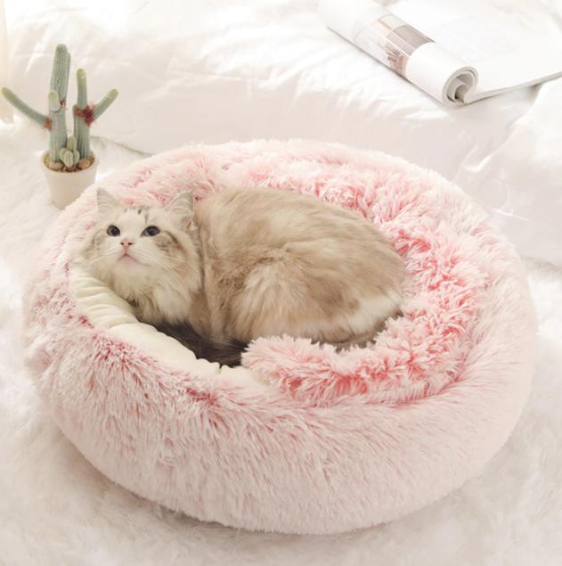 Plush Round Cat Bed House